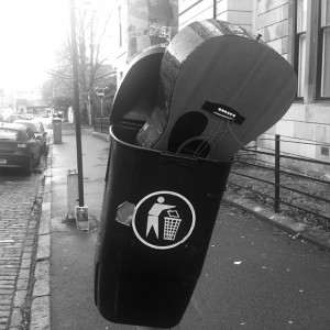 Guitar in bin