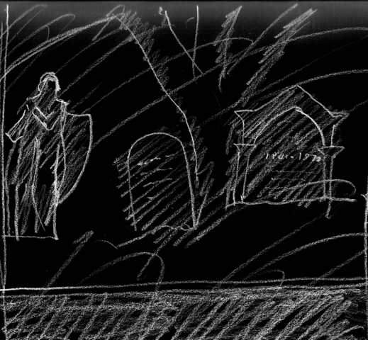 Gravestones and ghost