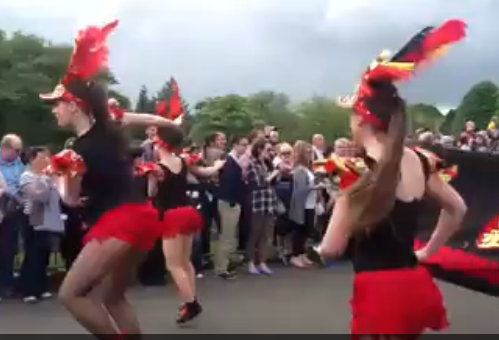 red and black dancers