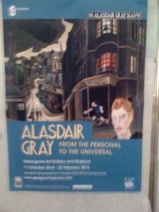 a gray poster