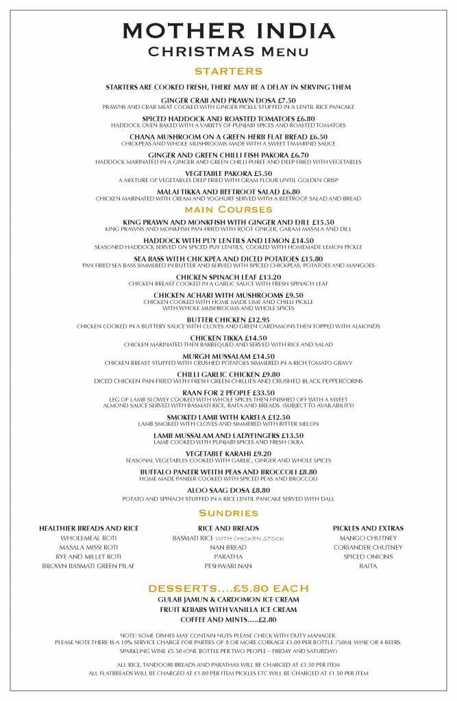 mother-india-xmas-menu