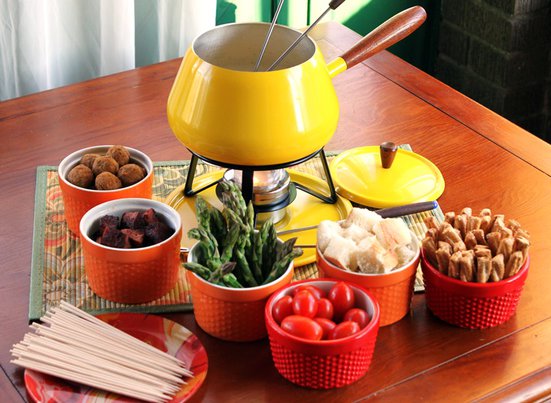 fondue cheese vegetables