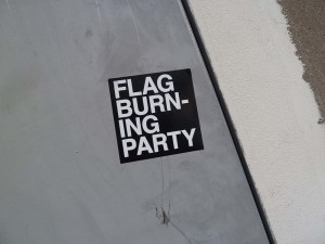 flag burning party