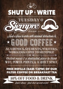 shut up and write siempre