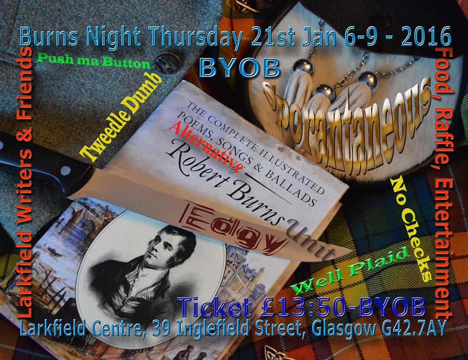 burns night larkfield writers' group. govanhill