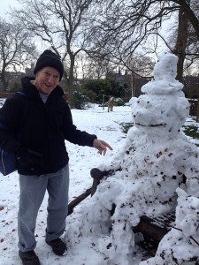 Dad and snow man