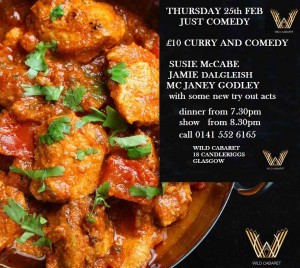 wild caberet comedy and curry thurs 25