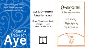 aye pamplet launch 13 july