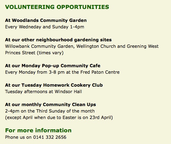volunteering opportunities