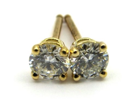 yellow gold diamond earrings