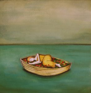 sleeping in boat