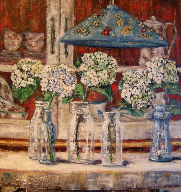 flowers in glass