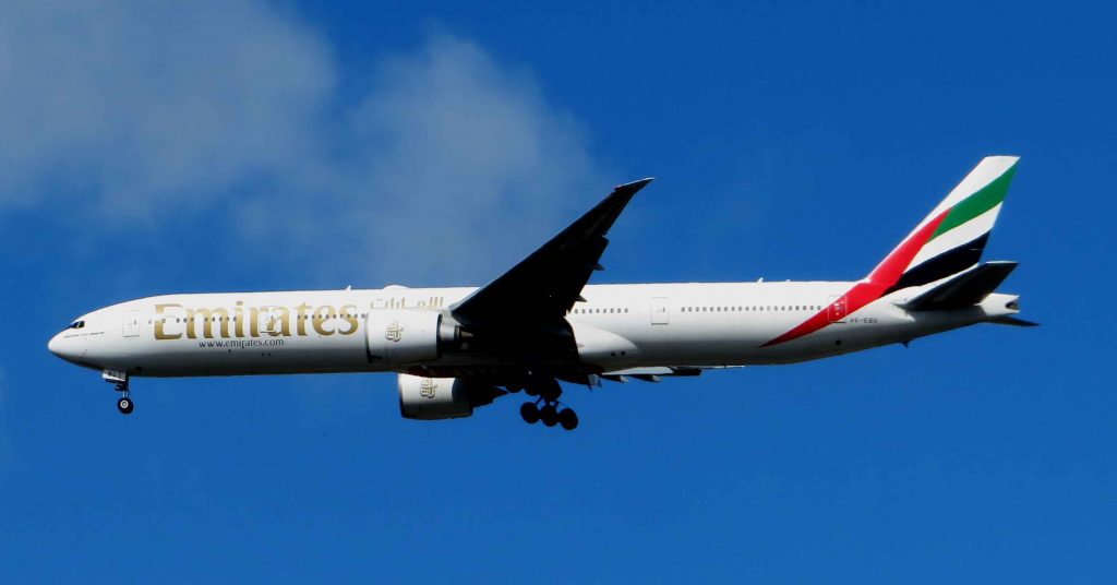 Emirates Airline Plane. Glasgow