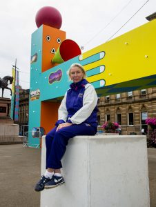 31/07/18 GEORGE SQUARE - GLASGOW Glasgow 2018 Cultural Producer Katie Nicoll at the Beats Per Minute art installation in George Square.