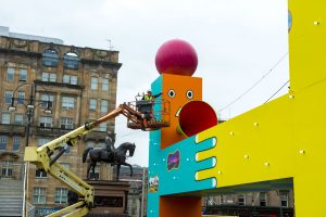 31/07/18 GEORGE SQUARE - GLASGOW The Beats Per Minute art installation in George Square.