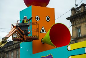 31/07/18 GEORGE SQUARE - GLASGOW The Beats Per Minute art installation in George Square.