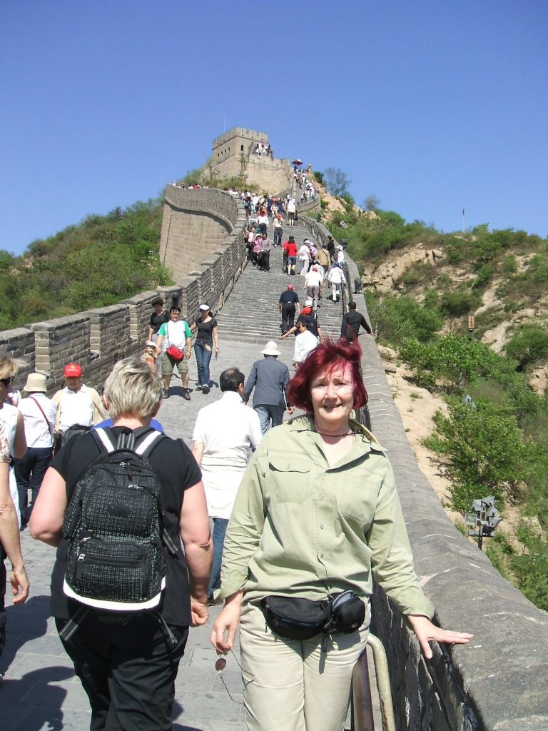 up the stairs