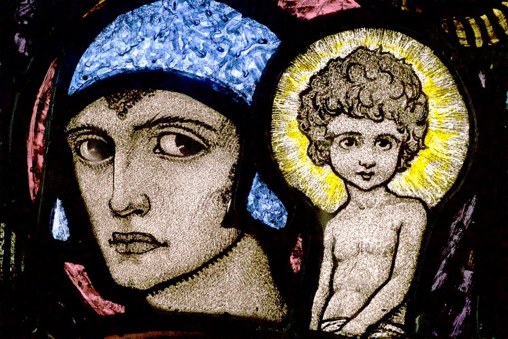 Stained glass, The Coronation of the Blessed Virgin by Harry Clarke, 1923