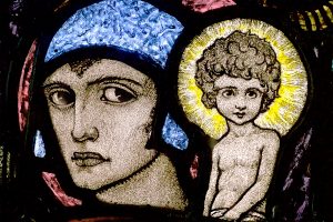 Stained glass, The Coronation of the Blessed Virgin by Harry Clarke, 1923