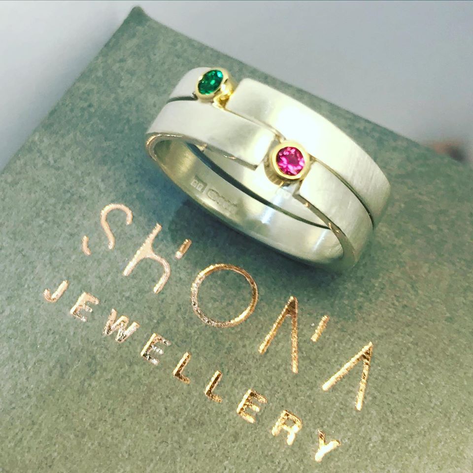 gem set puzzle ring