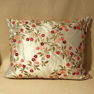 embroidered silk cushion