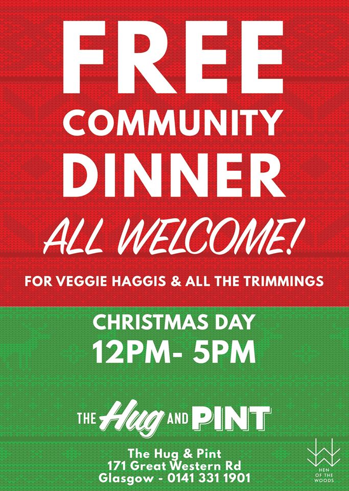free dinner hug and pint