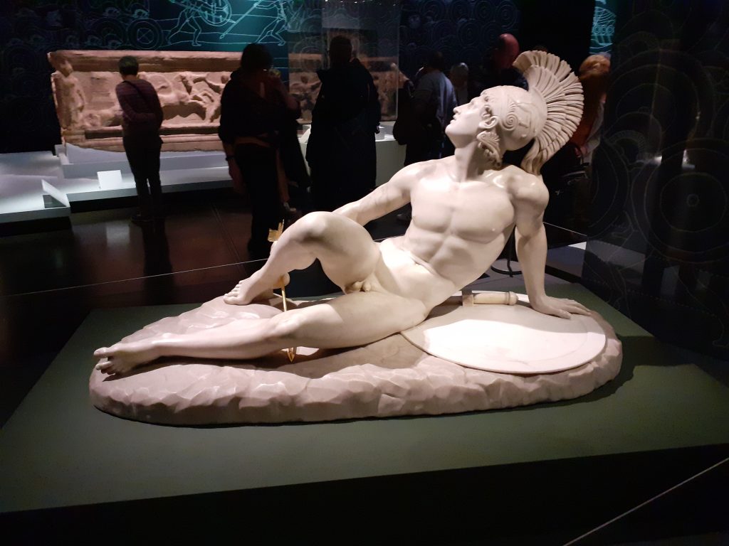 man headdress statue