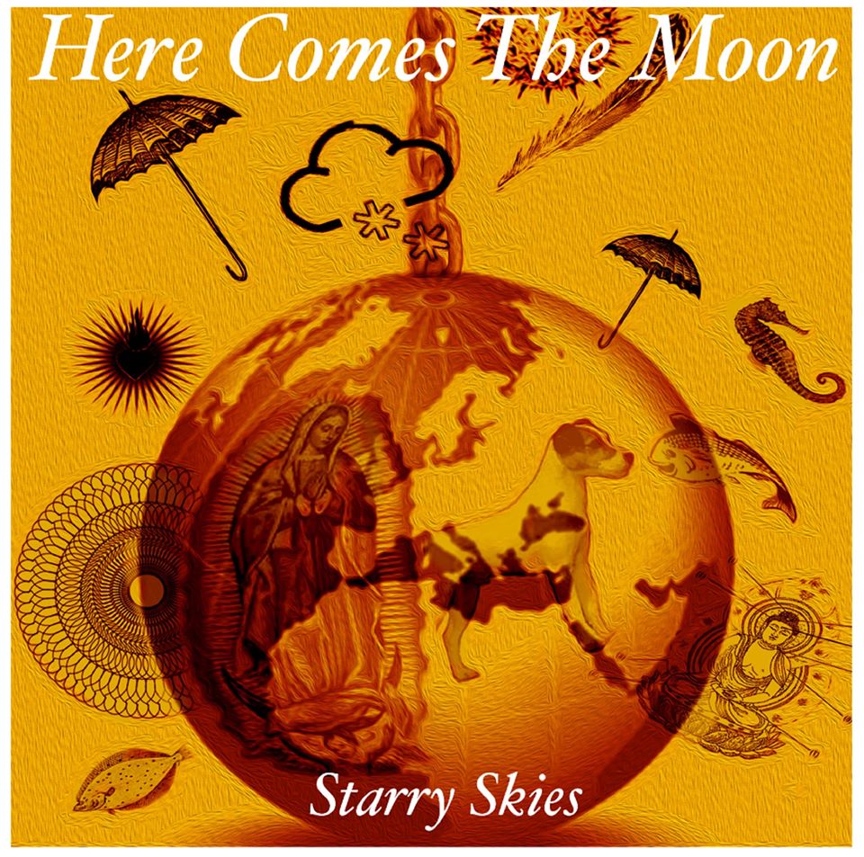starry skies here comes the moon