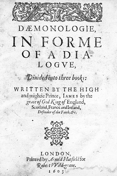James_I;_Daemonologie,_in_forme_of_a_dialogue._Title_page._Wellcome_M0014280