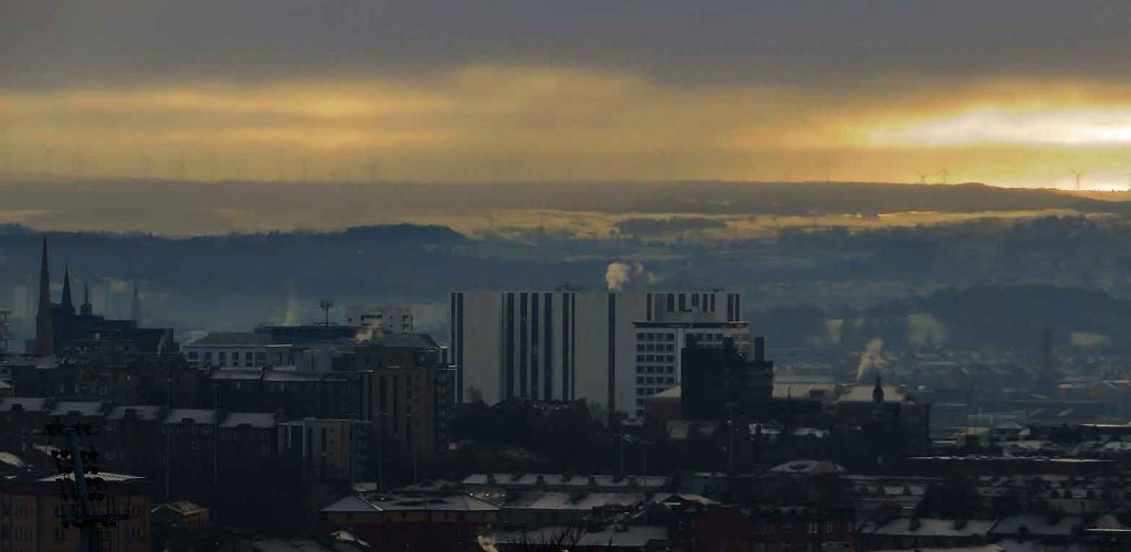 A Garnethill St Vincent Street sunset from Ruchill Park