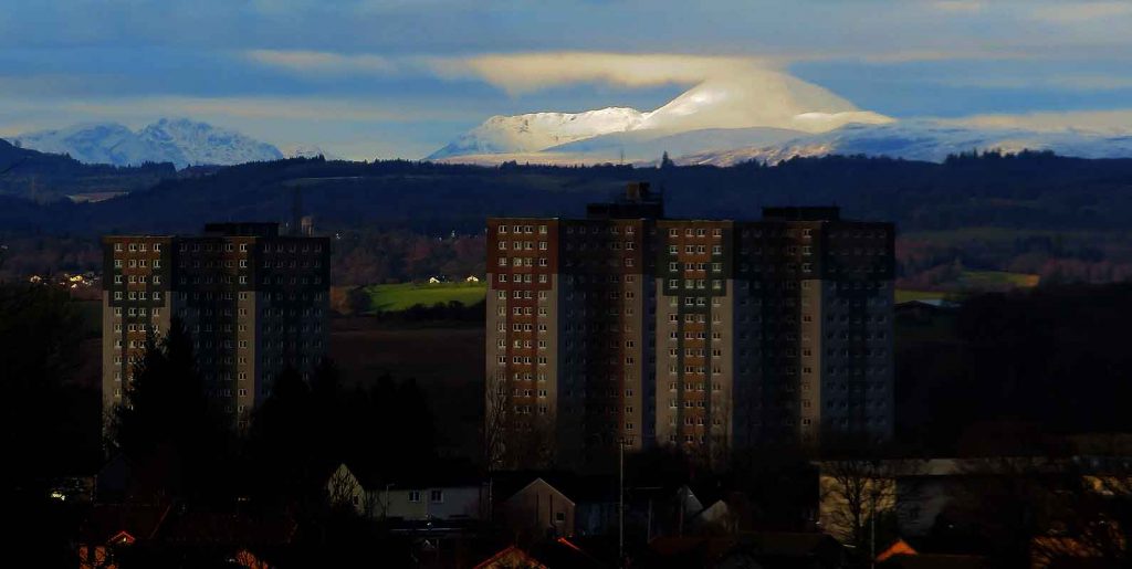 Winter Afternoon. Ben Lomond From Springburn in Glasgow