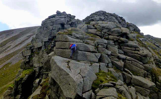 Scrambling Ridge on Beinn Bharrain**