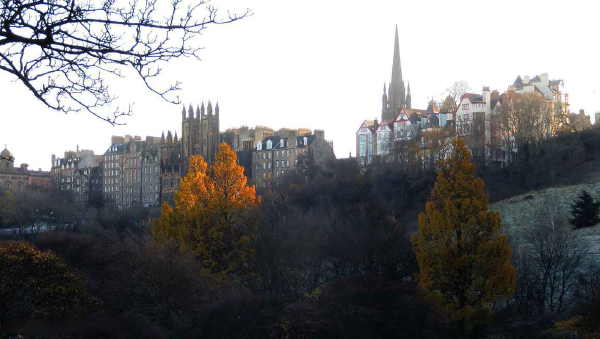 Autumn In Princes Street Gardens. Edinburgh. Stamped