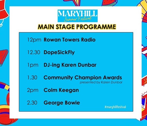 main stage programme summer festival maryhill