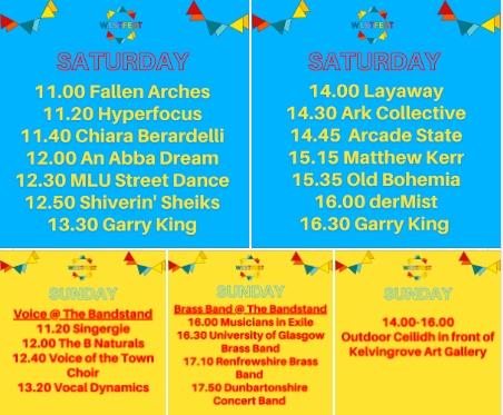 programme 3 4 sept west fest kelvingrove bandstand