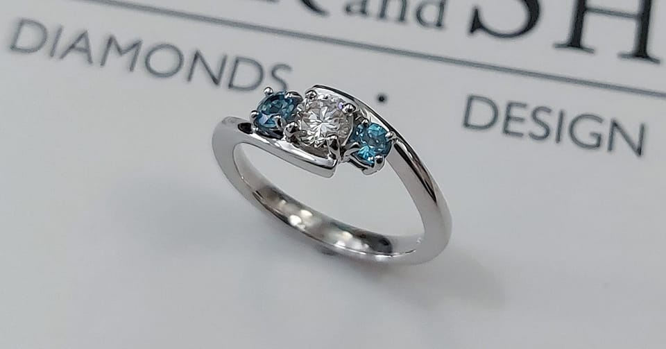 ring with coloured stone