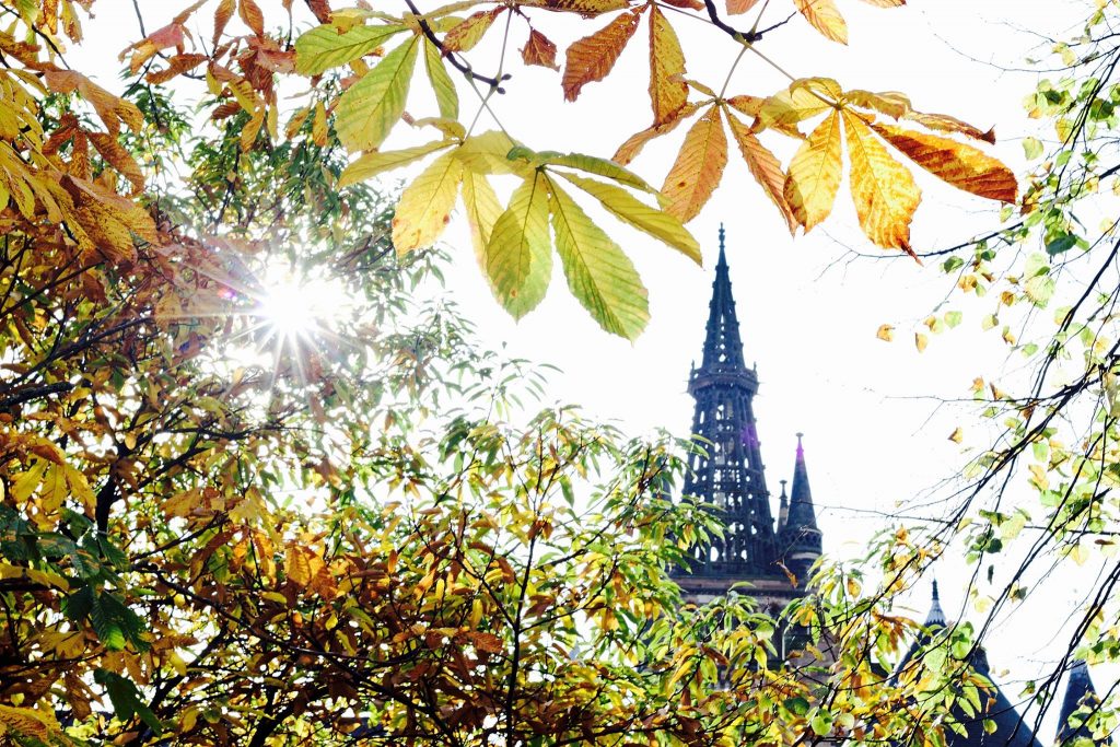 university spire from kelvingrove
