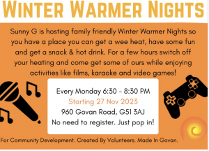 winter warmer nights sunny govan