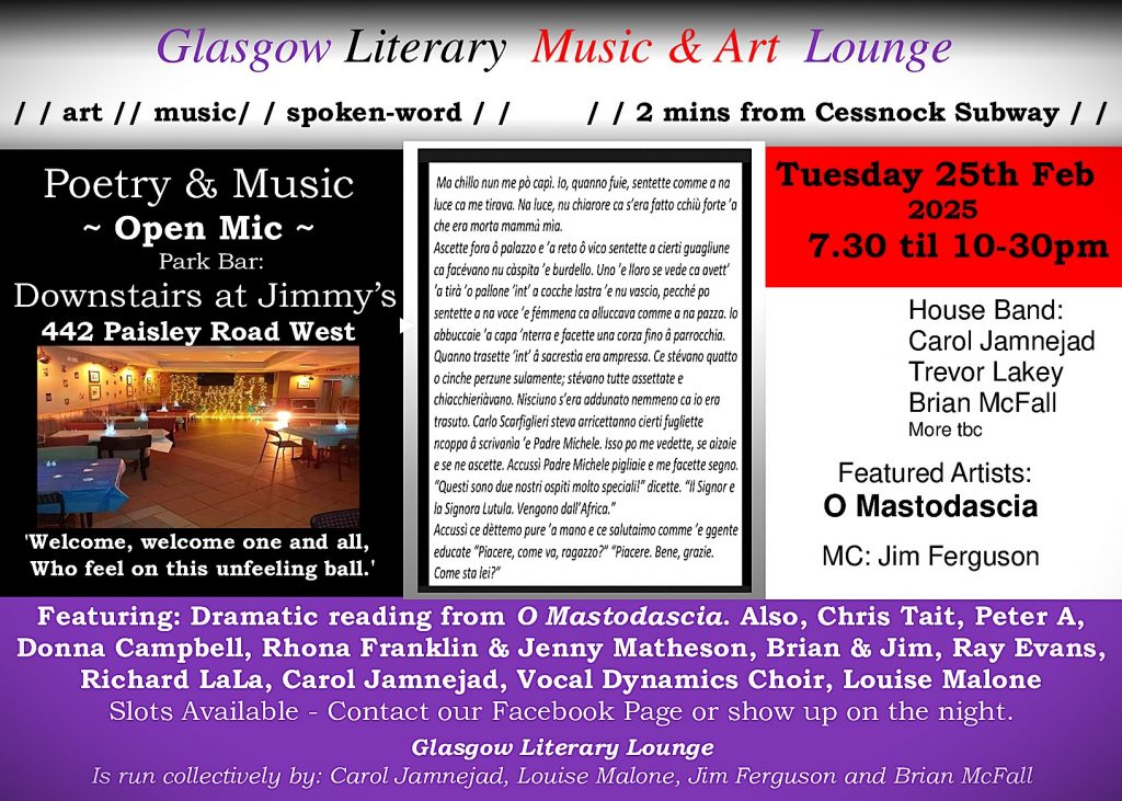 glasgow literary and music lounge
