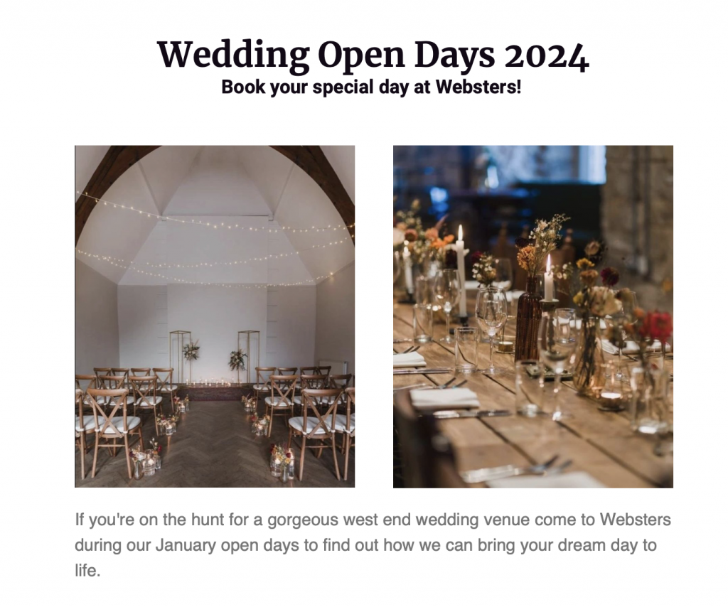 weddings websters
