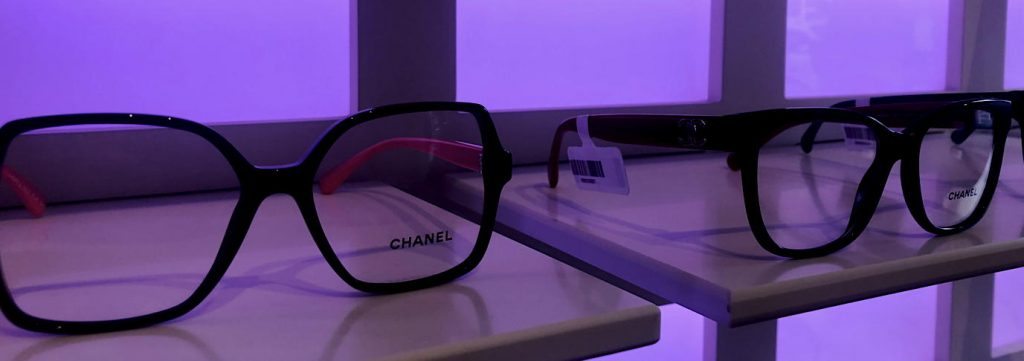 chanel glasses with coloured legs