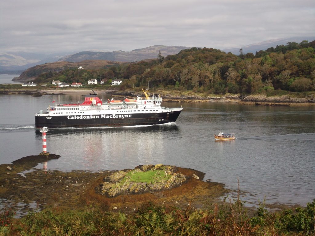 Mull ferry returning to Oban