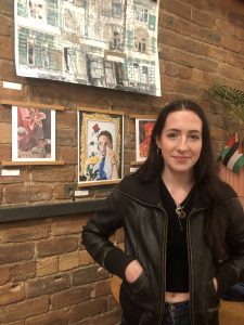 Freya at art exhibition