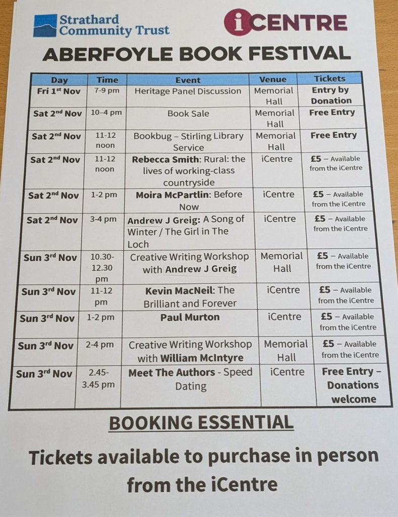programme aberfoyle book festival
