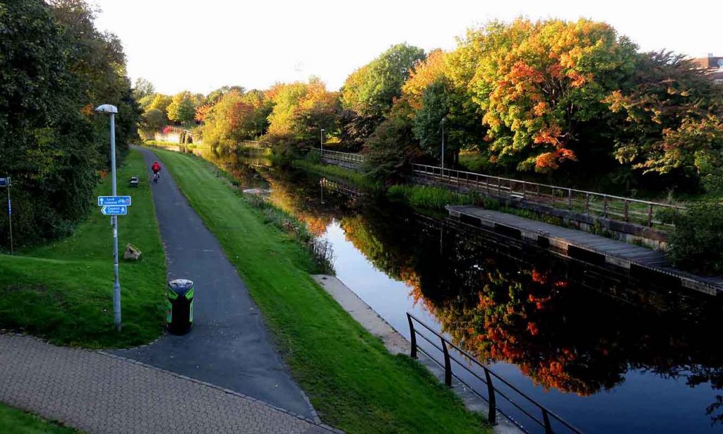Reflections at Clydebank.Forth and Clyde Canal
