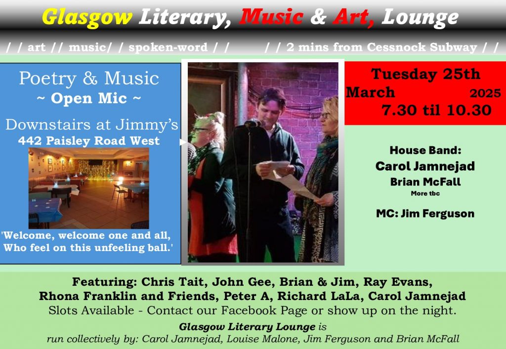 glasgow literary and music lounge