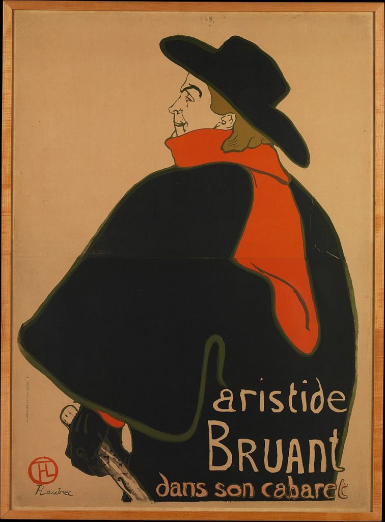 Aristide Bruant Henri de Toulouse-Lautrec, CC0, via Wikimedia Commons