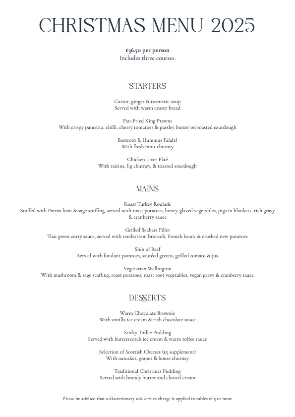 the kelvin christmas menu