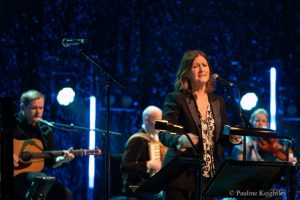 Glasgow Scotland. 18 January 2026. Karen Matheson, Scots Gaelic singer, performed at a Tribute night to Dick Gaughan,True and Bold, at Glasgow concert hall at Celtic Connections 2026. Gaughan is a legend of Celtic folk muisc of 20th century. Handful of Earth. Photo Pauline Keightley.