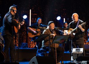 Glasgow Scotland. 16 January 2026. Dick Gaughan, Scottish traditional folk singer and musician, made an appearance at a Tribute night True and Bold, at Glasgow concert hall, at Celtic Connections 2026. He is an icon of Celtic folk muisc of 20th century. Photo Pauline Keightley.